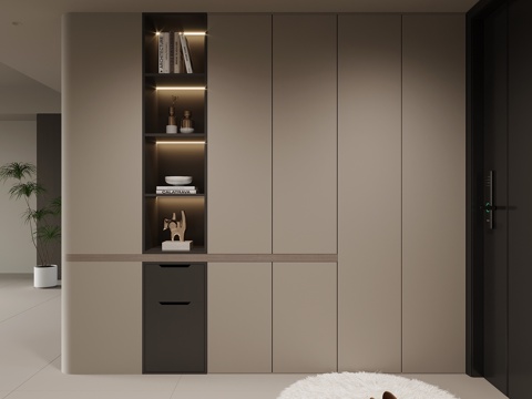 现代鞋柜 入户鞋柜 玄关鞋柜su模型