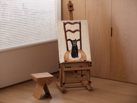  现代画架su模型 