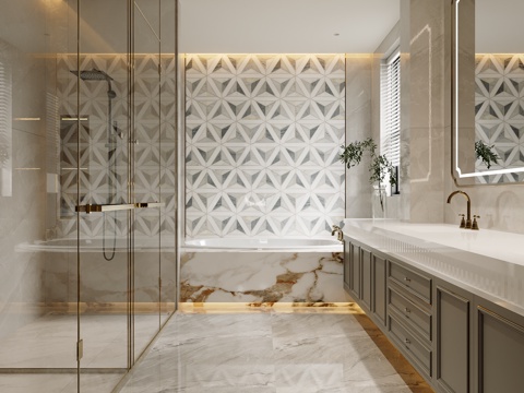  欧式卫生间3d模型 