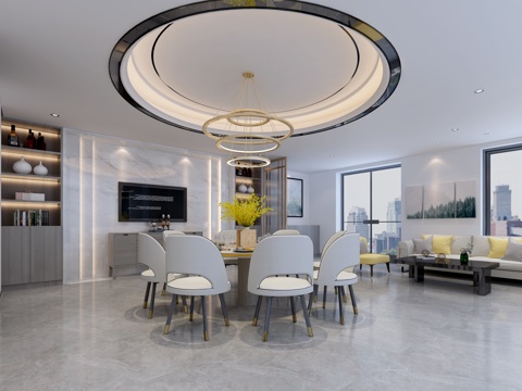  现代餐厅包间 包厢 模型3d模型 