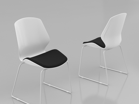  现代办公室 会议椅 简易办公椅培训椅 休闲椅灰底图3d模型 