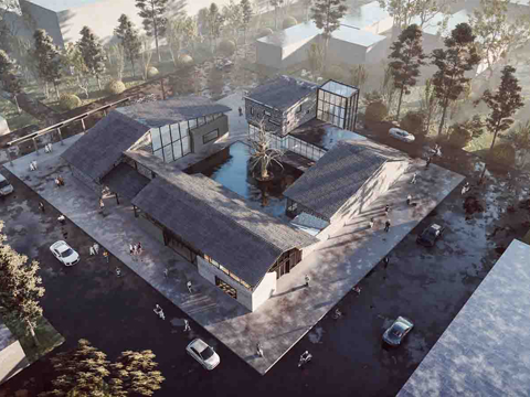 中式四合院  庭院景观 四合院建筑 宋代建筑 苏氏园林su模型