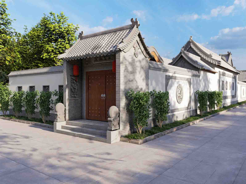 中式四合院  庭院景观 四合院建筑 宋代建筑 苏氏园林su模型