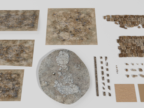 地面 砖块 石材 石块 石板路su模型