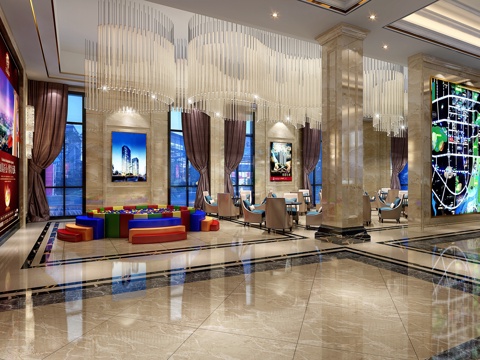  现代欧式轻奢售楼处 楼盘 开发商 楼盘沙盘模型 观景 售3d模型 