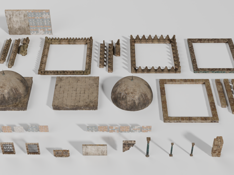 建筑构件 中东集市建筑构件 阿拉伯建筑构件su模型