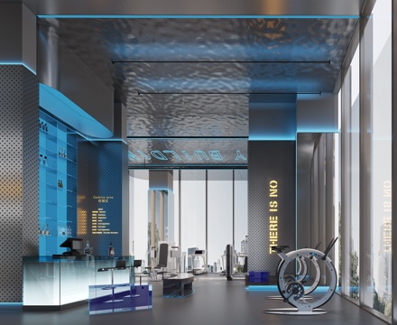 现代健身房su模型