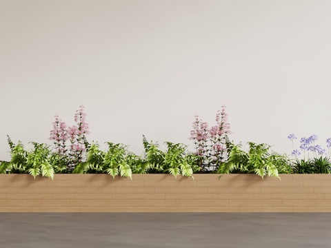 现代花池 花坛 花箱 花草 植物堆su模型