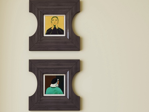 法式复古装饰画su模型