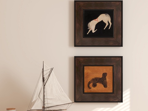 法式复古装饰画边柜su模型