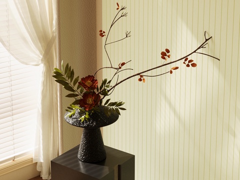 宋氏花艺 干花花艺 干花复古花艺 陶瓷花瓶 婚庆花艺su模型