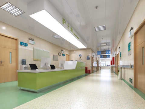  现代医院护士站3d模型 