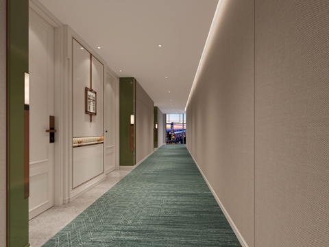  客房走廊过道3d模型 