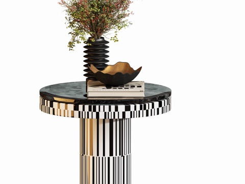 现代圆形角几边几su模型