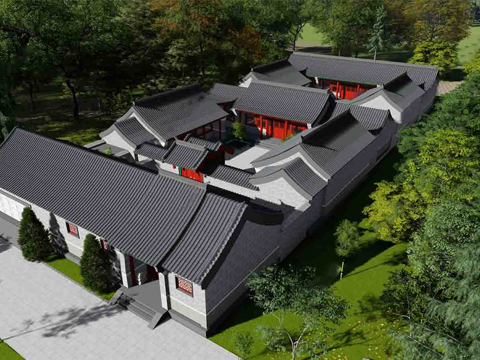 中式四合院  庭院景观 四合院建筑 宋代建筑 苏氏园林su模型