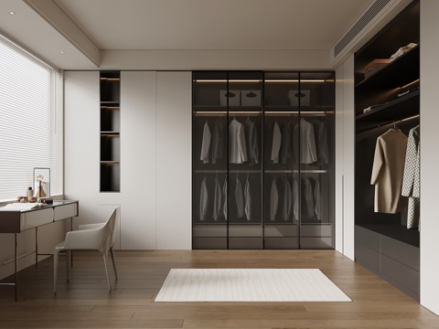  现代衣帽间3d模型 