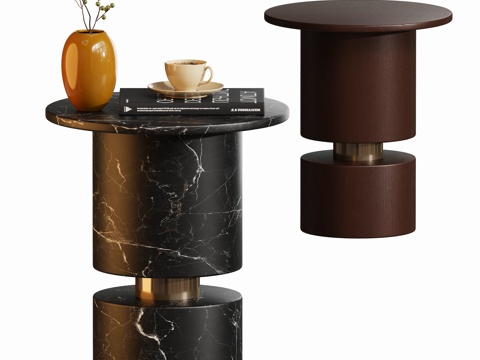 现代石材角几边几su模型