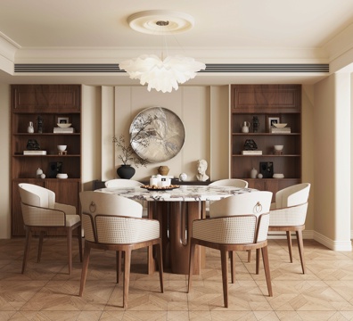  中古风餐厅3d模型 