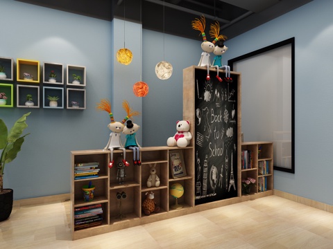  北欧儿童玩具展柜3D模型3d模型 