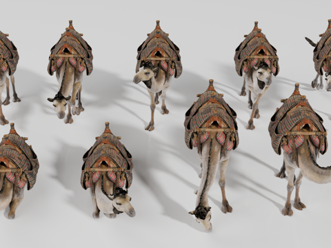 骆驼 沙漠骆驼 中东骆驼 骆驼配饰 商人骆驼su模型