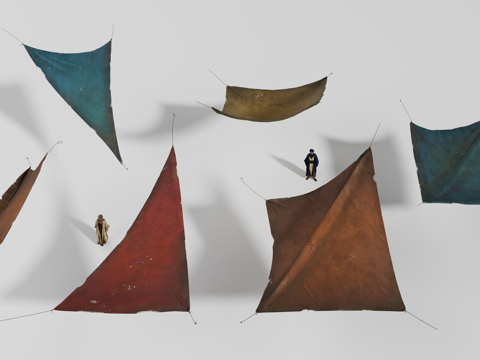 遮阳布 中东街道棚顶 帐篷顶 中东天幕 挂布顶棚su模型