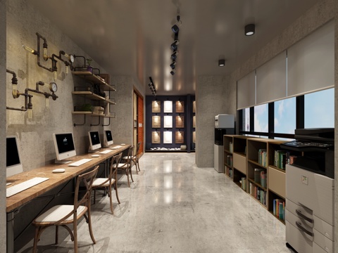  工业风办公室 文件柜3d模型 