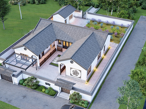 中式四合院  庭院景观 四合院建筑 宋代建筑 苏氏园林su模型