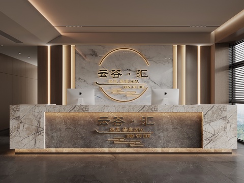  现代前台 咨询台 接待台3d模型 