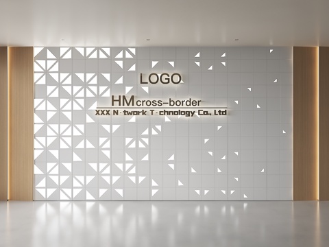 现代背景墙 前台背景墙 公司形象墙 接待背景墙 科技背景墙su模型