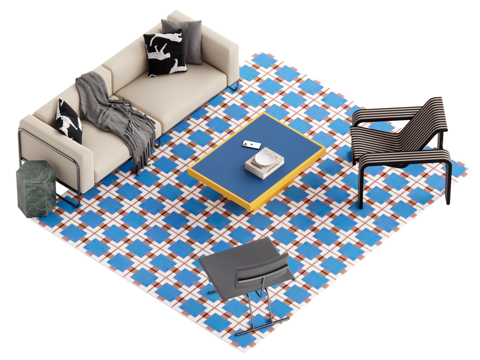 现代包豪斯沙发茶几组合su模型