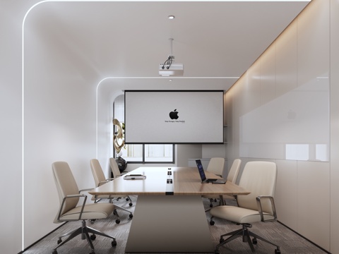 现代会议室su模型