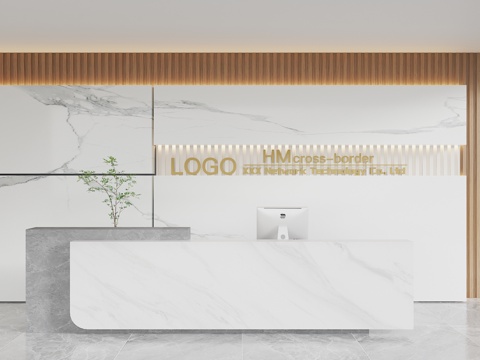 现代背景墙 前台背景墙 公司形象墙 接待背景墙 科技背景墙su模型