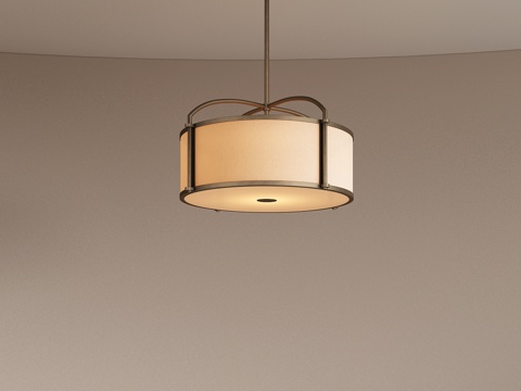 现代复古吊灯 餐厅吊灯 圆形吊灯 艺术吊灯 金属吊灯su模型