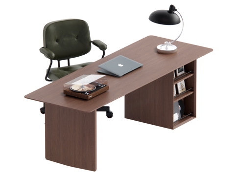 中古风书桌椅组合su模型