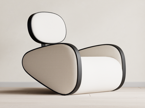 现代单人沙发su模型