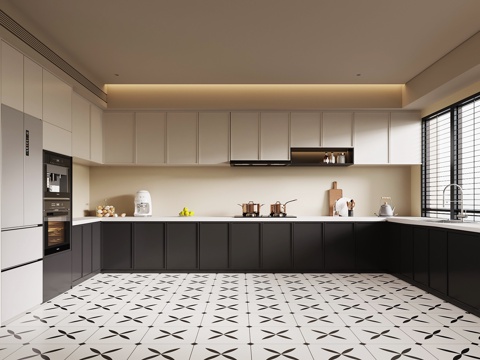 法式复古厨房su模型