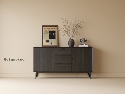 现代玄关柜 边柜 鞋柜 花瓶花艺su模型