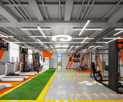  现代健身房3d模型 