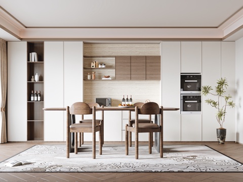  现代家居餐厅3d模型 