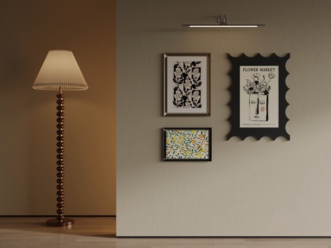 现代挂画 装饰画su模型