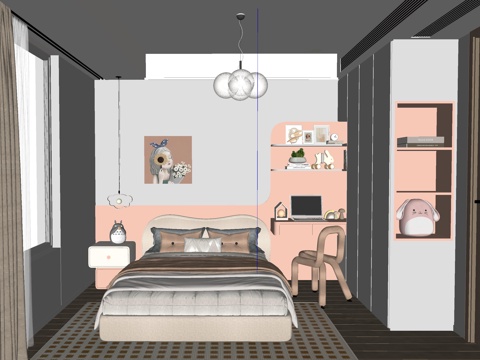 现代儿童房su模型
