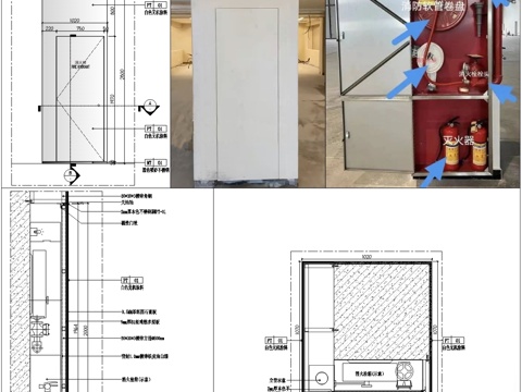 消火栓包柱子暗门、涂料消防栓隐形门、柱子包封消火栓cad施工图