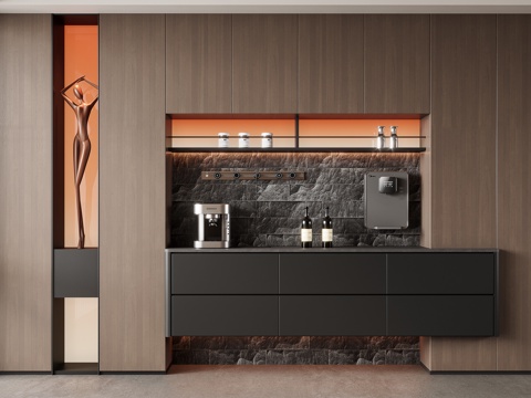 现代意式酒柜su模型