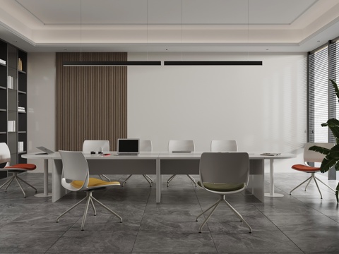 现代会议室 会议桌su模型