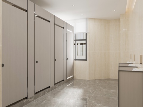 现代公共卫生间su模型