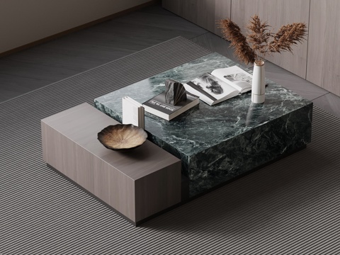 现代意式茶几 方形茶几su模型