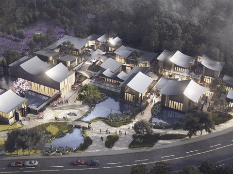 现代民宿 乡村民房 客栈 农村自建房su模型