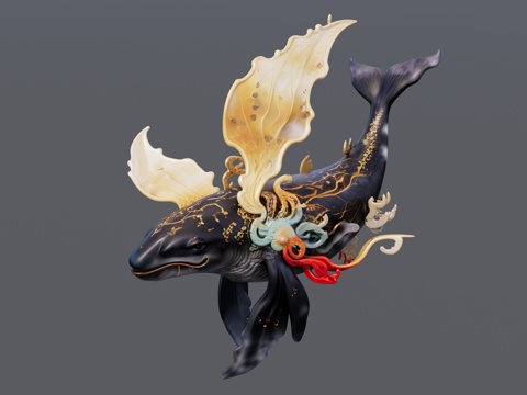 山海经神兽鲲su模型