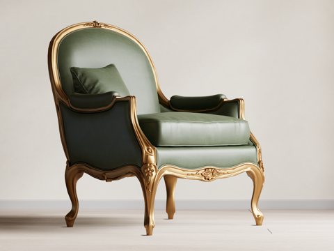 复古中古风休闲椅 扶手椅su模型