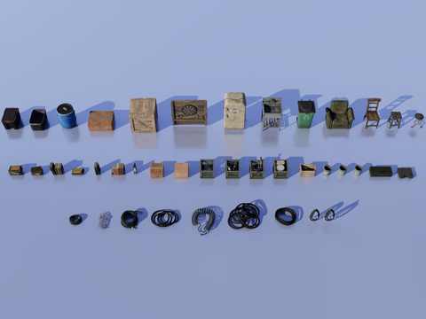  复古工业用品3d模型 